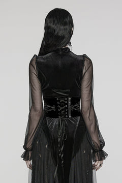 Samt Miedergürtel mit Stickerei