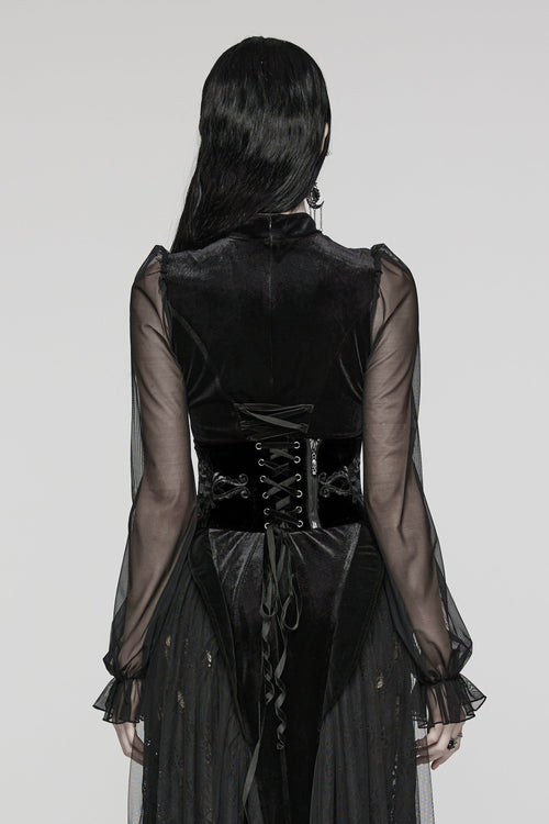 Samt Miedergürtel mit Stickerei