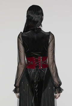 Samt Miedergürtel mit Stickerei