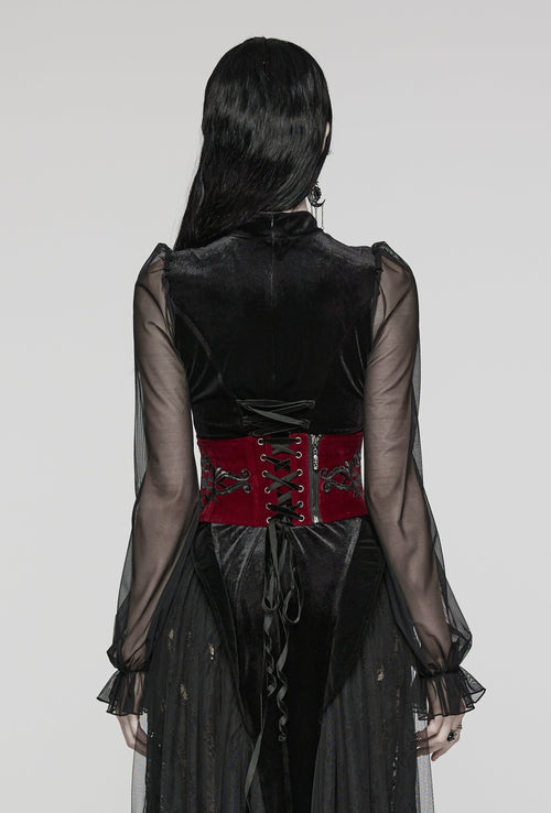 Samt Miedergürtel mit Stickerei