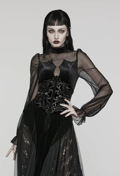 Samt Miedergürtel mit Stickerei