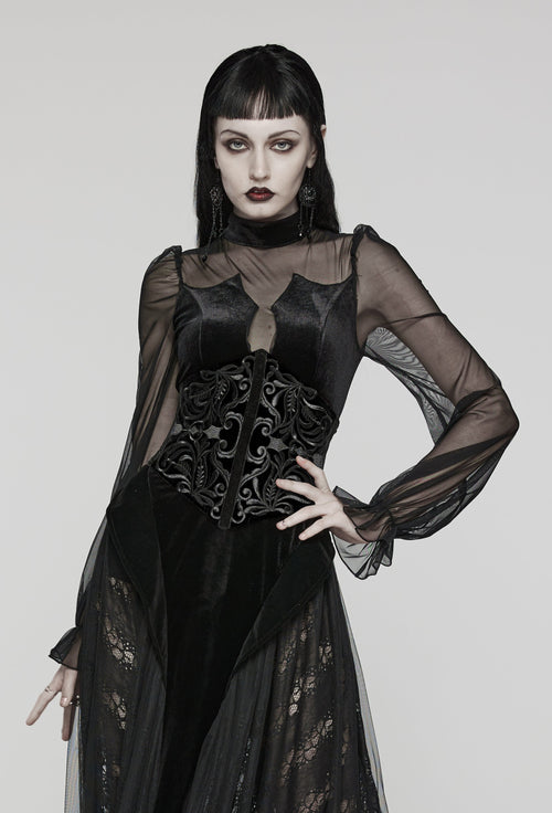 Samt Miedergürtel mit Stickerei