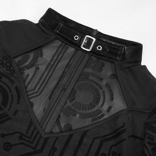 Meshkleid mit Trichterärmel