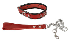 Leather collar with leash SET