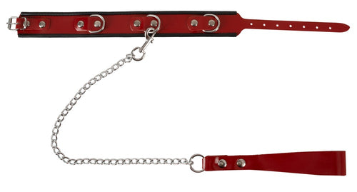 Leather collar with leash SET