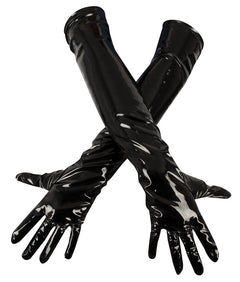 Patent leather gloves