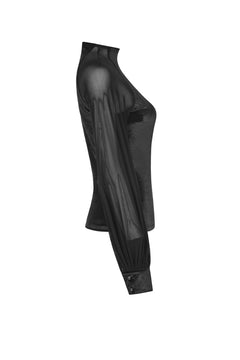 Samtbluse mit Bischofärmel