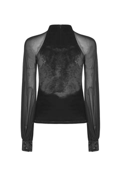 Samtbluse mit Bischofärmel