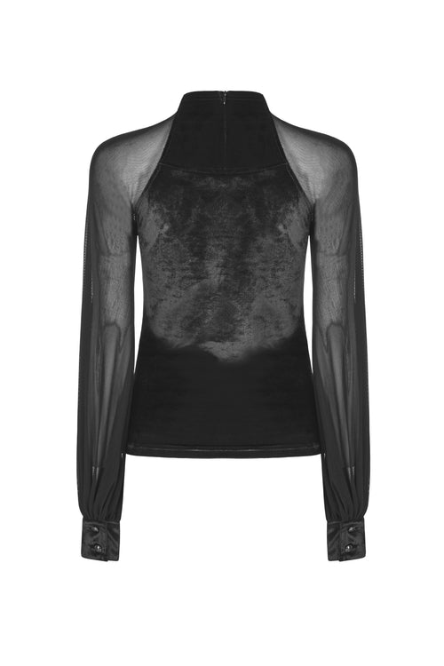 Samtbluse mit Bischofärmel