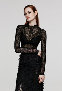 Gemustertes Langarmoberteil