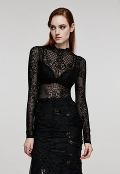 Gemustertes Langarmoberteil