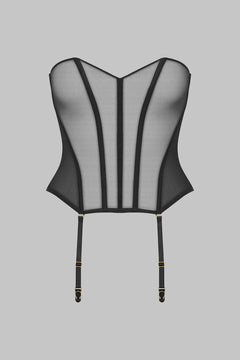 Mesh corset with suspenders