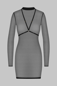 Meshkleid mit Stehkragen