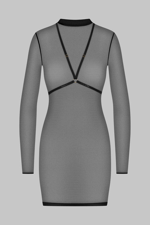 Meshkleid mit Stehkragen