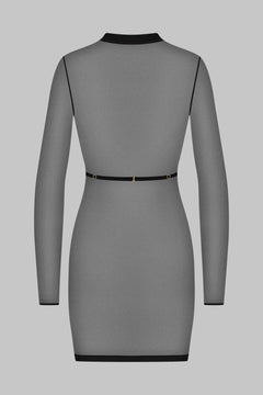 Meshkleid mit Stehkragen