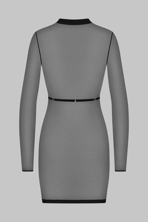 Meshkleid mit Stehkragen