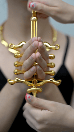 Bondage Metallhalsband & Fingerklemmen Set