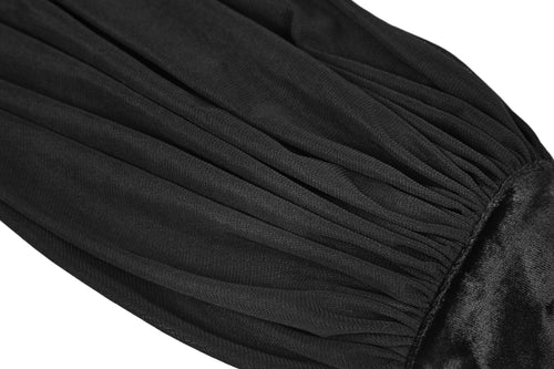 Samtbluse mit Bischofärmel