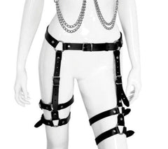 Real leather leg harness