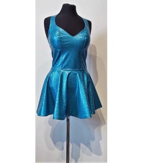 Vinyl dress holo flared