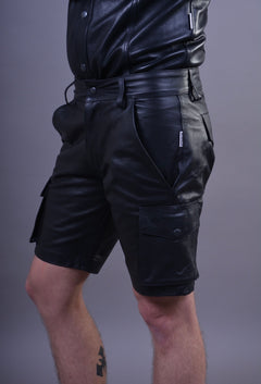 Leather Cargo Shorts