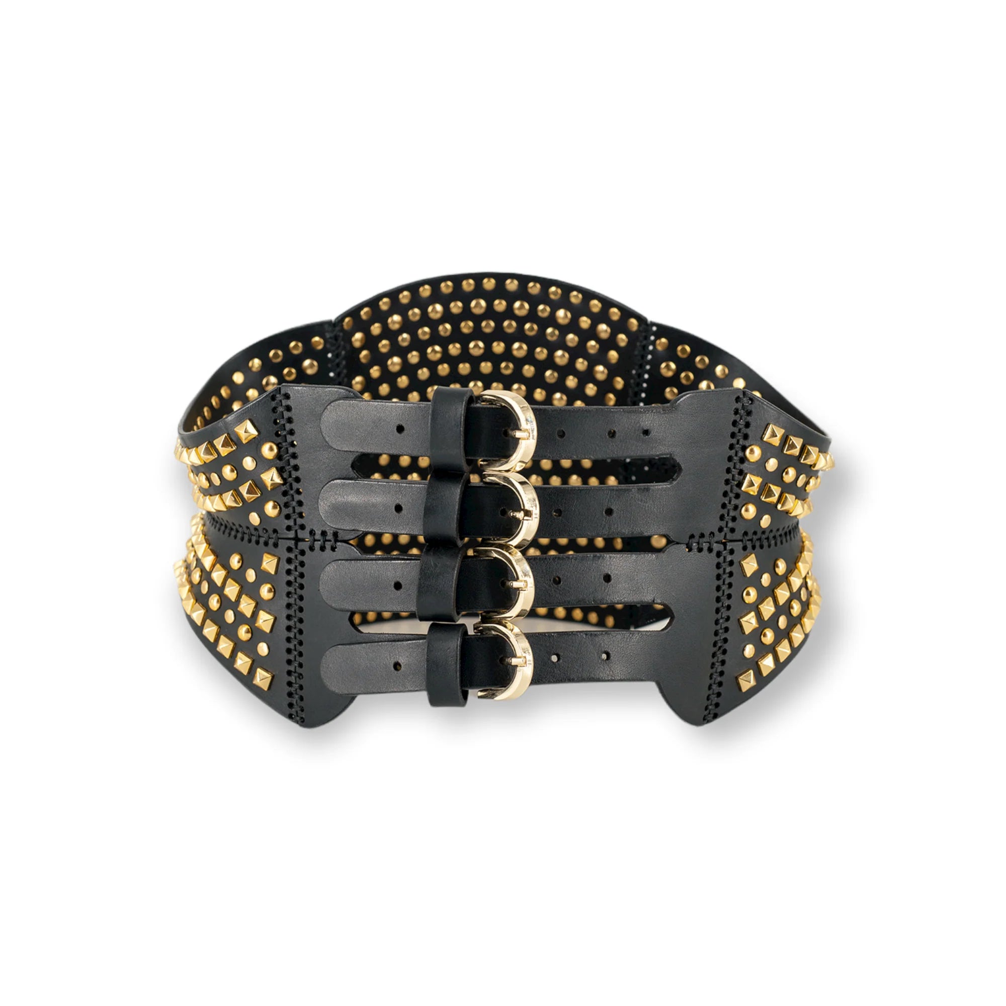 Bb-Klostermann Gürtel Für Damen Mit Nieten - Modell 20162, Größe 80, Silberfarben