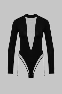 Langarm String Body Mit Mesh