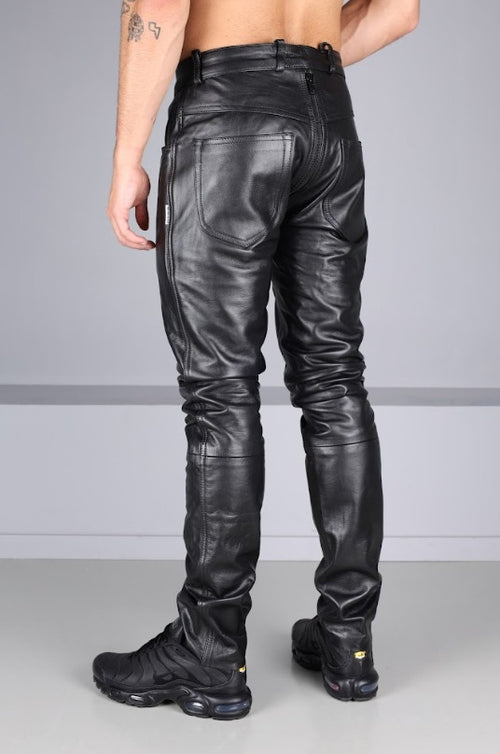 Leder Hose mit Durchgehendem Reißverschluss