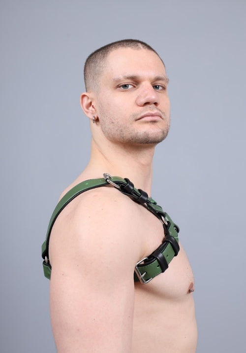 Leder Harness Grün