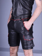 Leather Cargo Shorts