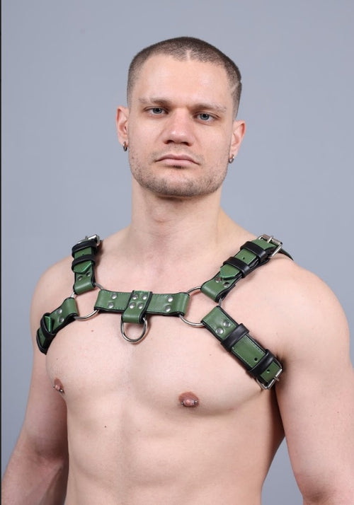 Leder Harness Grün