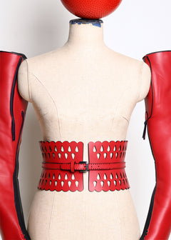 Genuine leather corset belt