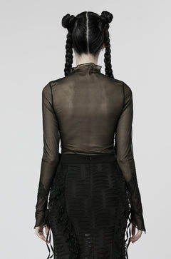 Meshoberteil mit Spitzendetails