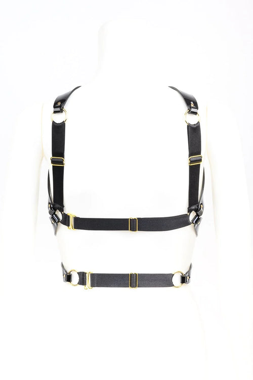 Patent leather harness