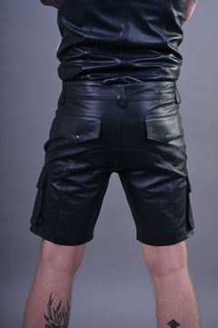 Leather Cargo Shorts