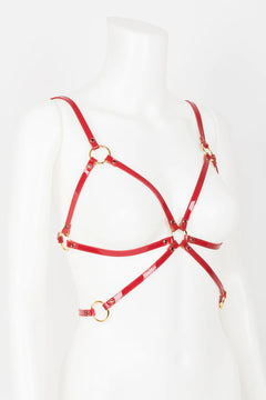 Luxury patent leather harness