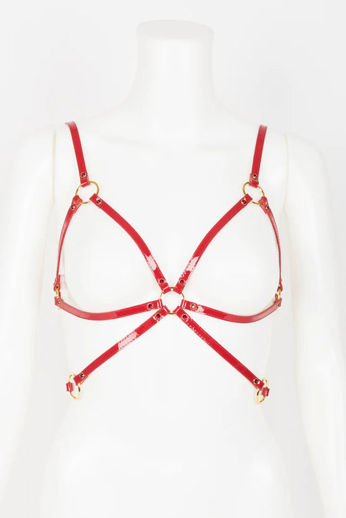 Luxury patent leather harness