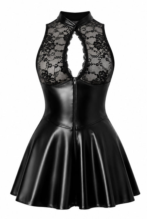 Ausgestelltes Minikleid mit Spitze