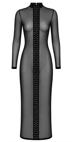Langarm Maxikleid aus Mesh