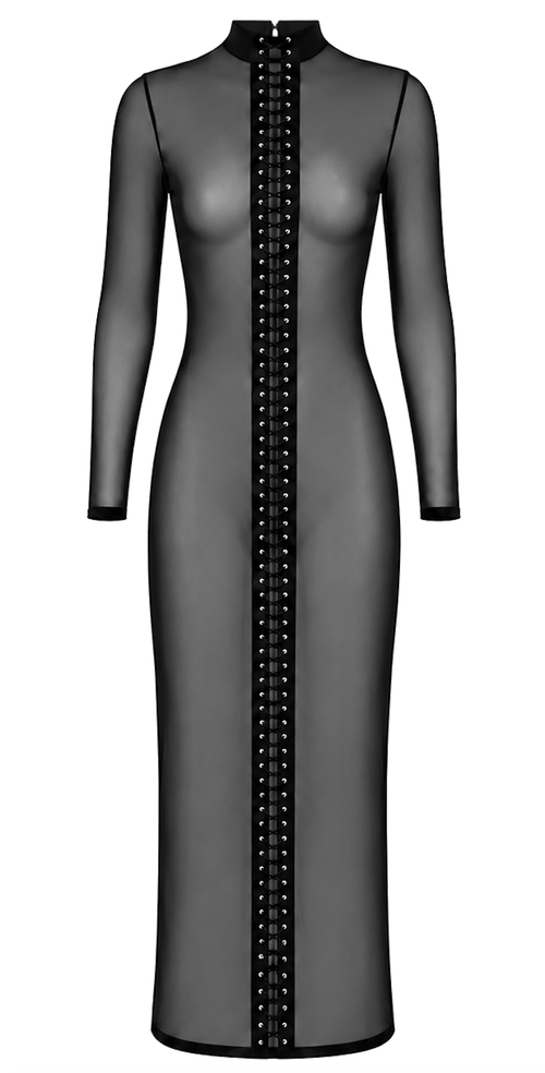 Langarm Maxikleid aus Mesh