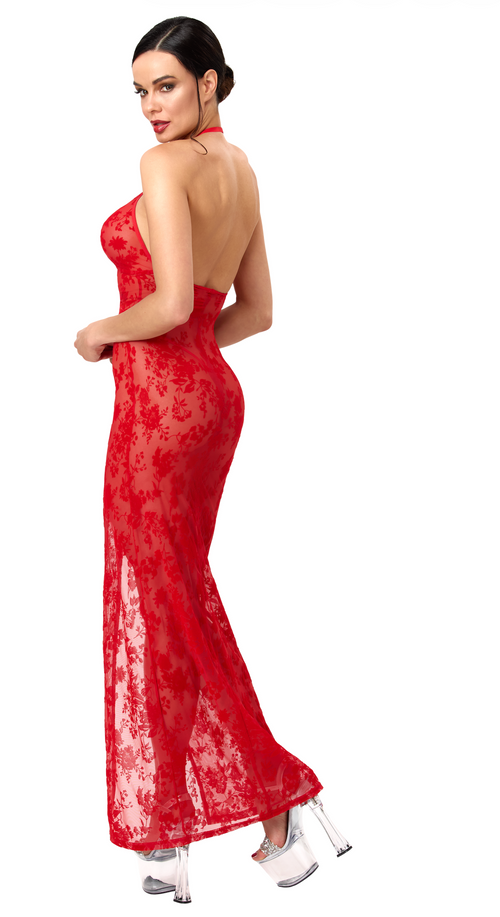 Spitzenkleid mit Schlitz