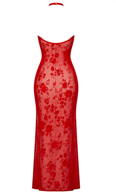 Spitzenkleid mit Schlitz
