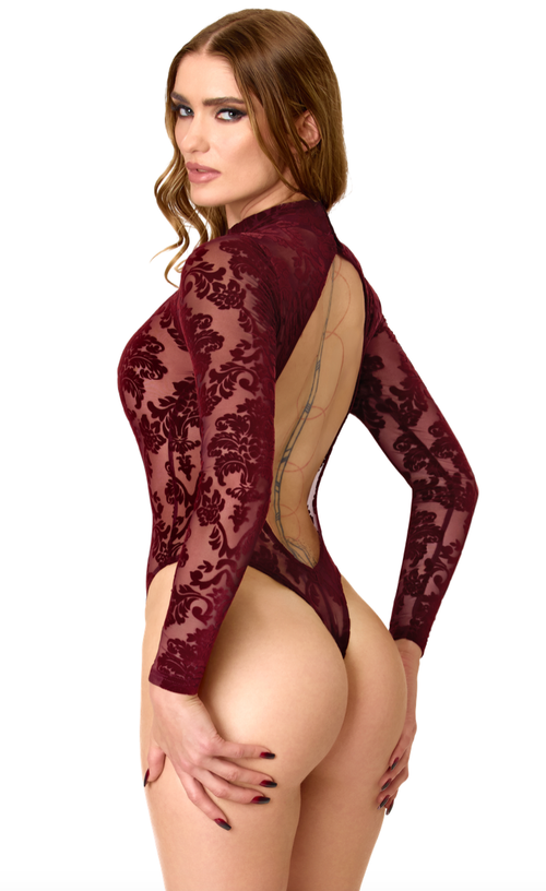 Langarm Body mit Spitze