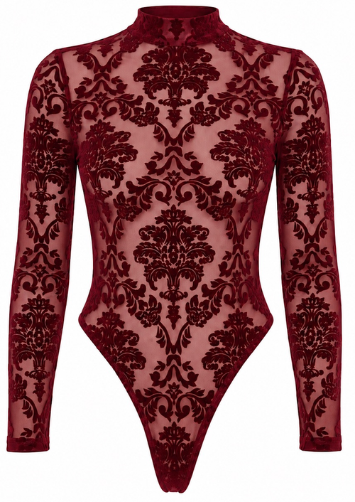 Langarm Body mit Spitze