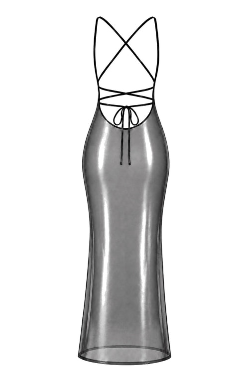 Maxikleid mit Wasserfallausschnitt