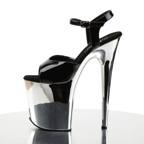 Chrom Plateau Sandale Silber