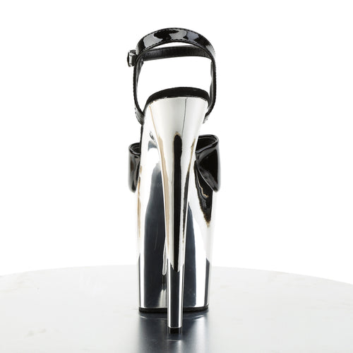 Chrom Plateau Sandale Silber