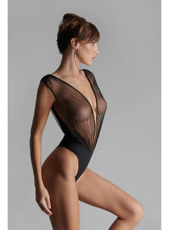 Mesh Body mit tiefem Ausschnitt