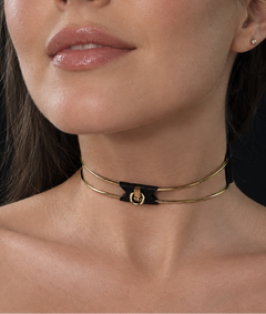 Exklusives Edelstahlhalsband mit Leder