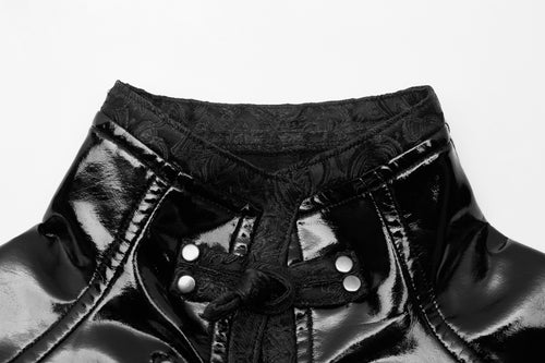 Lackkleid mit Tropfenausschnitt